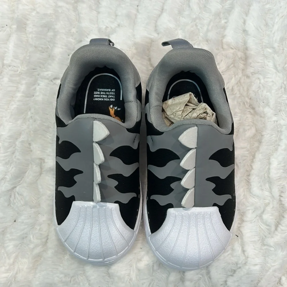 Brand new Adidas originals superstar 360 GX 3271 black gray Dino sneaker toddler